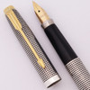 Parker 75 Sterling Cisele Fountain Pen (1989) - Dimpled Cap Tassie, Extra Fine 14k Nib (Excellent, Works Well)