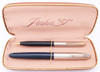 Parker 51 Vacumatic Set (1946) - Cedar Blue, Lustraloy Caps, Fine Gold Nib (Excellent in Box, Restored)