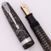 Parker Vacumatic Major Fountain Pen (1944) - Silver Pearl w Nickel Plated Trim,  Fine Parker Nib (Excellent, Restored)