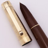 Eversharp Fifth Avenue Fountain Pen (1943-45) - Brown, Gold Filled Cap, Fine 14K Nib (Excellent, Restored)
