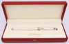 S T Dupont Olympio Fountain Pen - Large (Standard), Silver Barleycorn w CT, 18k Medium Nib (Excellent + in Box, Works Well)