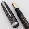 Parker Vacumatic Major Fountain Pen (1945) - Silver Pearl, Medium 14k Nib  (Excellent, Restored)