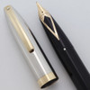Sheaffer PFM IV Snorkel Fountain Pen (1959-63) - Black, Steel Cap with GP Trim, Fine 14k Nib (Excellent, Restored)