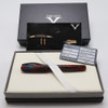Visconti x Chatterley City to Southwest LE Fountain Pen (2018) - Chatterley Exclusive, Southwest Red-Blue Celluloid, Black Trim, Power Filler, 18k Fine Nib (Excellent + in Box, Works Well)