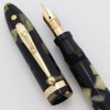 Sheaffer Balance Lifetime Fountain Pen (1934) - Full Size, Black & Pearl, Lever Filler, Fine Gold Lifetime Balance Nib (Excellent, Restored)