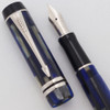 Parker Duofold International SE Fountain Pen (2001) - Blue Mosaic w/Platinum Coated Trim, C/C, 18k Medium (Excellent +, Works Well)