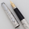 Parker 75 Fountain Pen (France, 1970s) - Place Vendome "Flamme", Rhodium Plated Over Brass, Extra-Fine Gold Nib (Very Nice, Works Well)