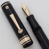 Eversharp Decoband Gold Seal Fountain Pen - Black, Oversize, 14k Medium Gold Seal Signature Flex Nib (Excellent +, Restored)