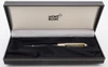 Montblanc Meisterstuck Doue Solitaire 144 Rollerball Pen - Black with Lined Sterling Silver Cap and GT (Excellent +  in Box, Works Well)