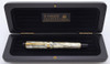 Parker Duofold Centennial (1996) - Black and Pearl w/GT, Fine 18k "Banner" Style Nib (Excellent + in Box, Works Well)
