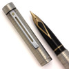 Sheaffer Targa 1006 Fountain Pen (1980s) - Sterling Grid, Chrome Trim, C/C, Fine 14k Inlaid Nib (Near Mint in Box, Works Well)