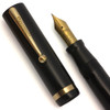 Sheaffer Lifetime Flat Top Oversized Fountain Pen (1920s) - Black w GT, Lever Filler,  Fine Gold Lifetime Nib (Excellent, Restored)