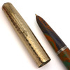 Parker Ariel Kullock "Fantasy 51" Aerometric - Green Blue Orange Ebonite, Hammered "Martele" GF Lined Cap, Medium-Fine Gold Nib (Excellent +, Works Well)