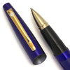 Sheaffer Intrigue #613 Rollerball Pen - Bright Blue on Matte Blue w Gold Trim  (New Old Stock w Scratch, Works Well)