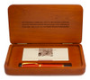 Parker Duofold WW2 Commemorative Fountain Pen (Douglas MacArthur) (UK, 1995) - Orange, C/C,  Fine Italic 18k Nib (Near Mint in Box, Works Well)