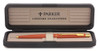 Parker 75 Classic Ballpoint Pen (1990s) - Terracotta with Gold Trim (Excellent in Box, Works Well)
