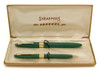 Sheaffer Statesman Snorkel Set  (1952-55) - Green, Medium Triumph Nib (Excellent in Box, Restored)