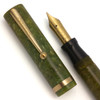 Sheaffer Lifetime Flat Top Oversize (1920s)  - Jade Celluloid w GT, Lever Filler, Medium-Fine Lifetime Nib  (Excellent,  Works Well)
