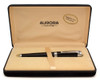 Aurora Talentum Fountain Pen - Black w Chrome Trim, C/C, 14k Italic Nib (Excellent + in Box, Works Well)