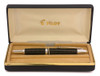 Pilot Vanishing Point Fountain Pen (2003) - Black Carbonesque w Rhodium Plated Trim, C/C, 18k Medium Nib (Mint in Box, Works Well)