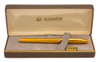 Elysee Finesse Fountain Pen (1991) - Gold Plated w Wavy Line Pattern, C/C,  Fine 18k  Two-Tone Nib (Near Mint in Box, Works Well)