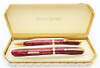 Conway Stewart 84 Fountain Pen and Pencil Set - Marbled Blue, Medium 14k Nib (Excellent + in Box, Restored)