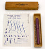 Conway Stewart 540A "Dinkie" Ringtop Fountain Pen (c.1930s) - Purple-Cream "Toothpaste" Casein, 14k Flexible Nib (Excellent + in Box, Restored)