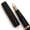 Mabie Todd (UK) Blackbird BB-2 60 (1930s) - Black w Incised Rings and Gold Bands, Lever Filler,  14k Semi-Flexible Stub Nib (Excellent, Restored)