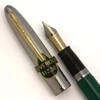 Sheaffer Sovereign Snorkel (1952, First Year) - Pastel Green w Chrome Cap+Gold Clip, 1st Year 14k Gold Snorkel Tube, Medium 14k Nib (Excellent + in Box, Restored)
