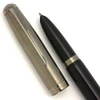 Parker 51 (Modern) Fountain Pen (2020) - Black w Brushed Steel Cap, C/C,  Medium Steel Nib (Excellent +, Works Well)