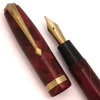 Conway Stewart 84 Fountain Pen (1950s) - Marbled Red with Gold Veins, Fine #4 14k Nib (Excellent, Restored)