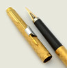 Parker 180 Fountain Pen - Place Vendome Gold Plated Series, Milleraes (Lined), Reversible 14k Nib  - New Old Stock