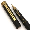 Sheaffer Targa 1003 Fountain Pen (Later Version, 1989-98) - Matte Black w Gold Trim, C/C, 14k Medium Nib (Excellent, Works Well)