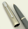 Parker 51 Vacumatic 1947 - Demi Size, Grey, Steel Cap, Extra Fine (Excellent, Restored)