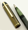 Eversharp Skyline "Capillary Action" Early Ballpoint Pen - Green, Striped Cap  (Excellent, Needs Refill)