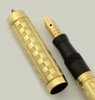 Moore #2  Fountain Pen - Ring Top, Gold Filled Checkerboard, 14k Flexible Fine Nib (Excellent, Restored)
