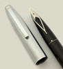 Sheaffer Triumph Imperial (1990s) Fountain Pen - Black Barrel, Brushed Chrome Cap, Medium Steel Nib (New Old Stock)