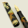 Wahl Gold Seal Fountain Pen - Ring Top w Rhomboid Band, Black & Pearl, "Flexible" Nib (Excellent, Restored)