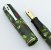 Waterman 3V - Green & Red Marble, Extra Fine Flex Nib (Excellent, Restored)