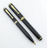 Sheaffer Grand Connaisseur Fountain Pen Set - Black Lacque w Gold Trim, Medium 18k Nib (New Old Stock in Box) - 7149