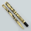 Morrison Fountain Pen Set - Full Size, Gold Filled Filigree Overlay, Flexible Fine (Excellent, Restored)