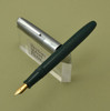 Waterman 1950s Fountain Pen - Green, Steel Cap, 14k Flexible Open Nib (Excellent, Restored)