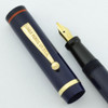 Eagle Redend Fountain Pen - Blue w Red Ends, Fine 14k Flexible Nib (Excellent, Restored)