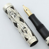 Waterman 452 Sterling Filigree Overlay - Basketweave, Medium Full Flex #2 Nib (Very Nice, Restored)