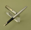 Waterman CF Fountain Pen - 1950s, Silver Barleycorn, 18k Medium Nib (Excellent)