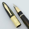 Sheaffer Triumph 1250 Fountain Pen - Green Striated, Wide Band, Vac-Fil, Medium (Very Nice, Restored)