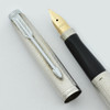 Parker 75 Custom Fountain Pen - Gold Lined Cap, Blue Lacquer, #58 Broad Oblique Italic 30* Nib (Mint)