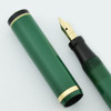 All American (Conklin Sub-brand) Fountain Pen - Green w Black White Bands, Ring Top, Flexible Fine Nib (Excellent, Restored)