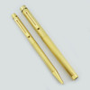 Sheaffer Targa 1005 Fountain Pen Set - Gold Fluted, Fine 14k Nib (Very Nice, Works Well)