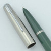 Parker 51 Aerometric Fountain Pen - 1951 Navy Grey, Lustraloy Cap, Fine 14k Nib (Very Nice, Works Well)
